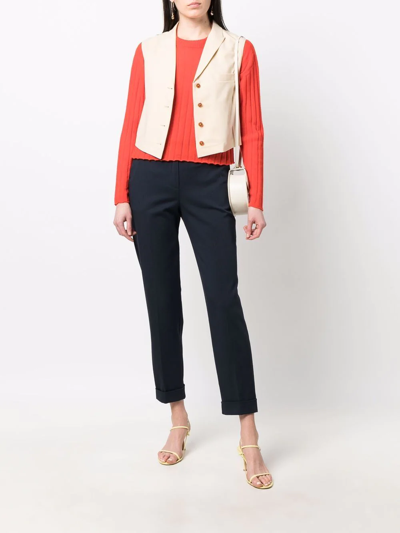 P.a.r.o.s.h Cropped Straight-leg Trousers In Blue