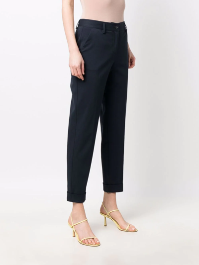 P.a.r.o.s.h Cropped Straight-leg Trousers In Blue