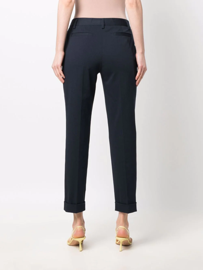 Shop P.a.r.o.s.h Cropped Straight-leg Trousers In Blue