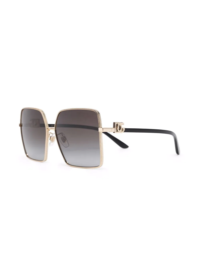 Shop Dolce & Gabbana Oversized Gradient Sunglasses In Gold