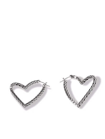 Shop John Hardy Classic Chain Manah Hoop Earrings In Silver