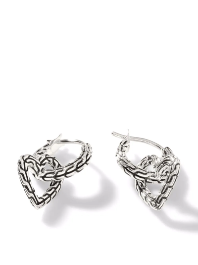 Shop John Hardy Classic Chain Manah Heart Drop Earrings In Silver