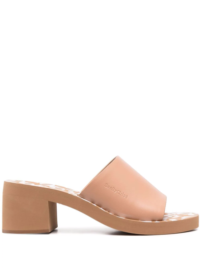 Shop See By Chloé Essi Open-toe Mules In Brown