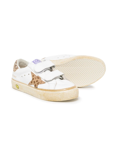 Shop Golden Goose Touch-strap Low-top Trainers In White