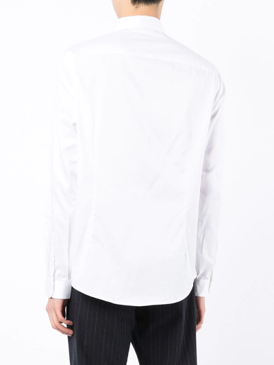 Shop Armani Exchange Logo-print Collared Shirt In White
