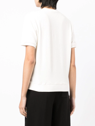 Joshua Sanders Logo-embroidered V-neck T-shirt In White
