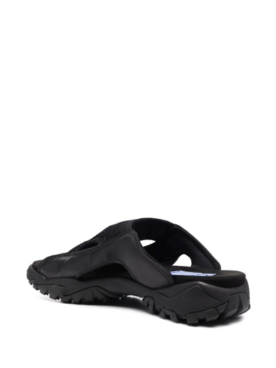 Mcq By Alexander Mcqueen Mcq Alexander Mcqueen Striae Panelled Sliders In Black