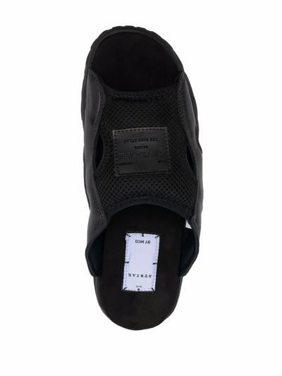 Mcq By Alexander Mcqueen Mcq Alexander Mcqueen Striae Panelled Sliders In Black
