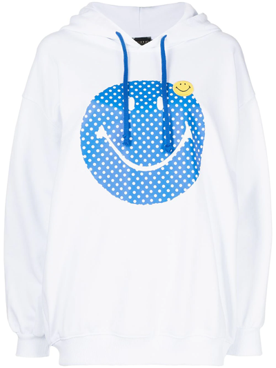 Joshua Sanders Smiley Face Print Hoodie In White