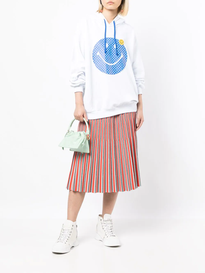 Joshua Sanders Smiley Face Print Hoodie In White