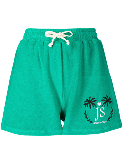 Shop Joshua Sanders Drawstring Terry-cloth Shorts In Green