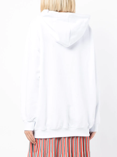 Joshua Sanders Smiley Face Print Hoodie In White