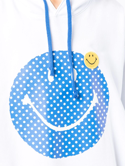 Joshua Sanders Smiley Face Print Hoodie In White
