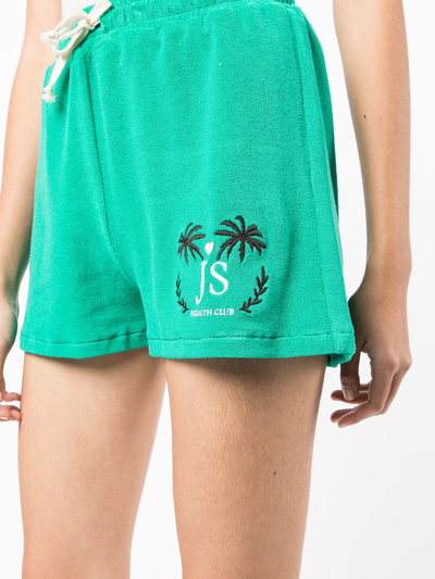 Shop Joshua Sanders Drawstring Terry-cloth Shorts In Green