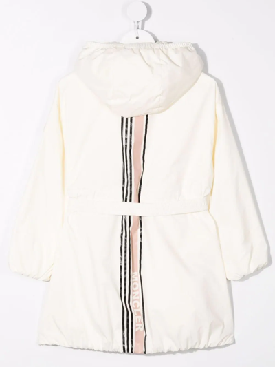 Shop Moncler Zip-up Hooded Coat In White