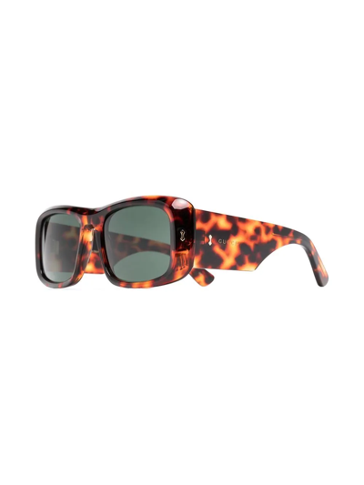 Shop Gucci Tortoise Square-frame Sunglasses In Black