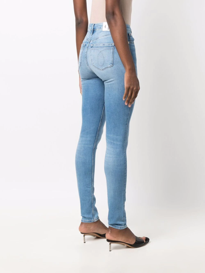 Shop Calvin Klein Jeans Est.1978 Washed Skinny-fit Jeans In Blue