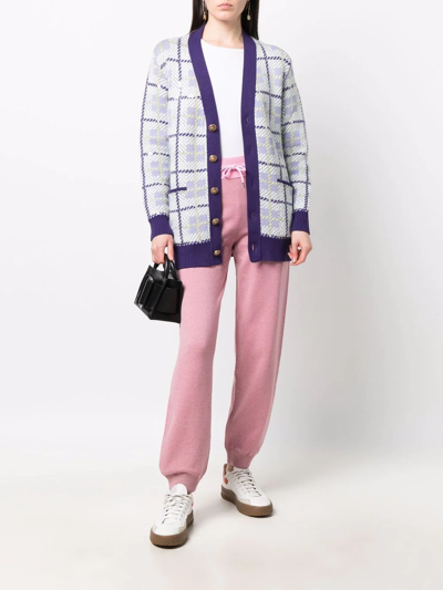 Shop Golden Goose Journey Collection Checked Cardigan In Purple