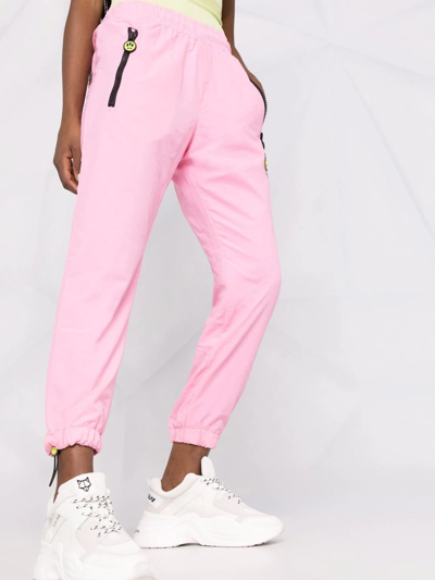 Shop Barrow Logo-print Track Pants In Pink