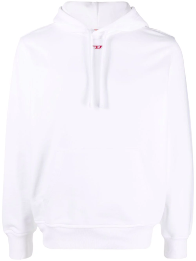 Shop Diesel S-ginn-hood-d Logo-appliqué Hoodie In White