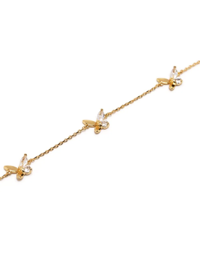 Shop Kate Spade Social Butterfly Charm Necklace In Gold