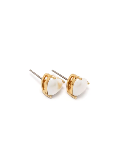 Shop Kate Spade My Love Heart Earrings In Gold