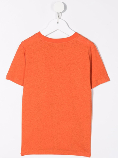 Shop Stella Mccartney Sun-print Logo T-shirt In Orange