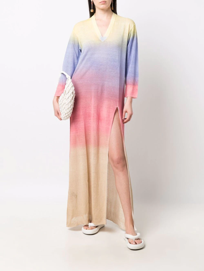 Shop Antonella Rizza Ombré-effect Knitted Dress In Neutrals
