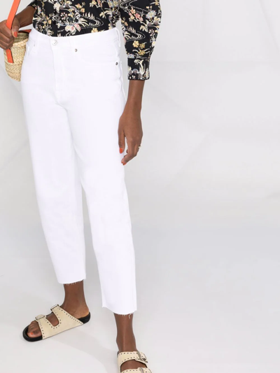 Shop 7 For All Mankind Malia High-waisted Straight-leg Jeans In White