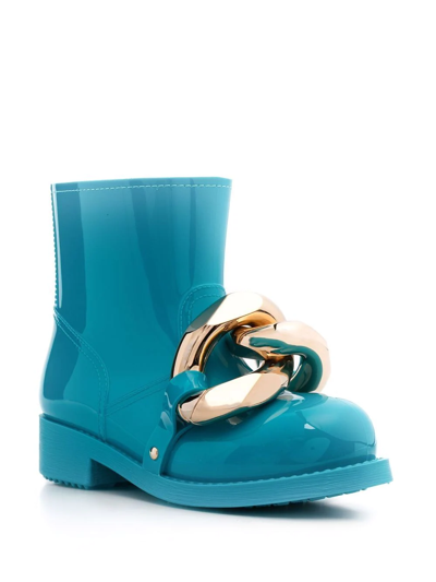 Shop Jw Anderson Chain Rubber Ankle Boots In Blue