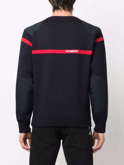 Vetements Navy Blue Cotton & Cashmere Sweater | ModeSens