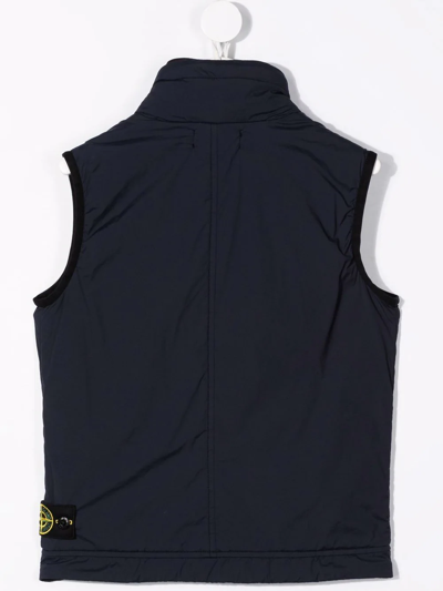 Stone Island Padded Zipped Gilet Jacket In Blue