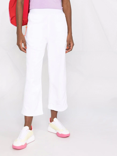 Shop Adidas By Stella Mccartney Logo-print Cropped Track Pants In White