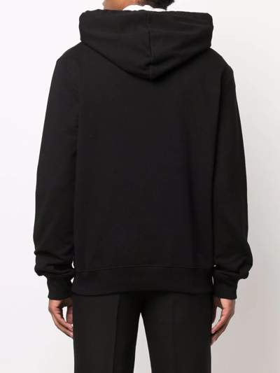Lanvin Embroidered-logo Drawstring Hoodie In Black