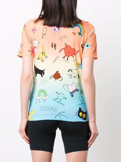 Dsquared2 Graphic-print Gradient T-shirt In Orange