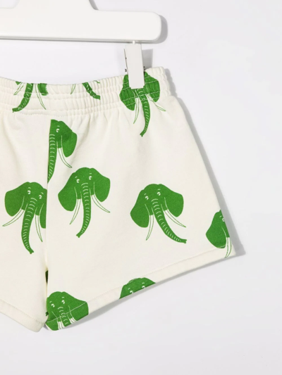 Shop Mini Rodini Elephant-print Shorts In White