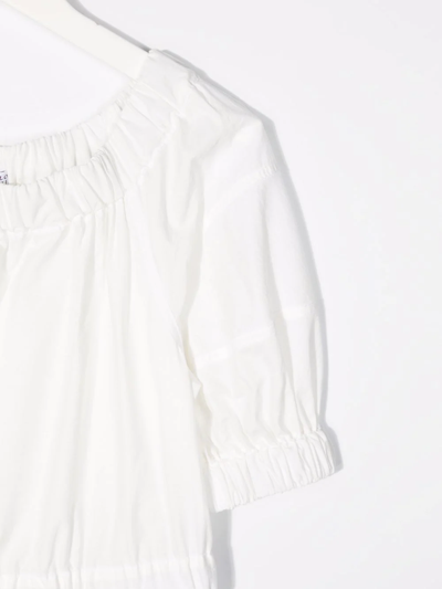 Shop Brunello Cucinelli Wide-neck Cotton Playsuit In White