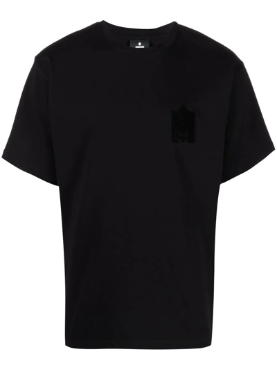 Shop Mackage Velvet Logo Organic Cotton T-shirt In Black