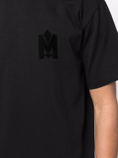 Shop Mackage Velvet Logo Organic Cotton T-shirt In Black
