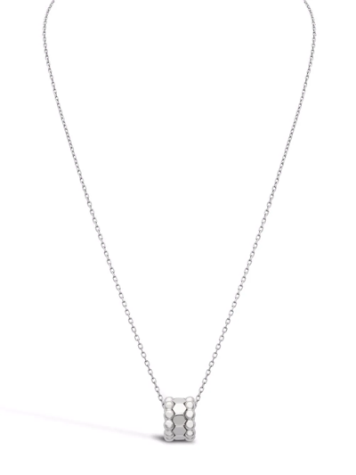 Pragnell 18kt White Gold Bohemia Three Row Hexagonal Pendant Necklace In Silver
