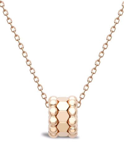 Shop Pragnell 18kt Yellow Gold Bohemia Three Row Hexagonal Polished Pendant Necklace In Pink