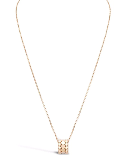 Shop Pragnell 18kt Yellow Gold Bohemia Three Row Hexagonal Polished Pendant Necklace In Pink