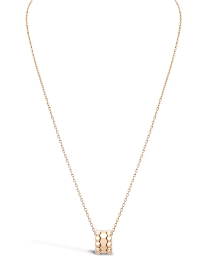 Pragnell 18kt Yellow Gold Bohemia Three Row Hexagonal Polished Pendant Necklace In Pink