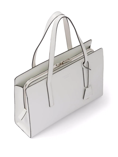 Shop Prada Large Re-edition 1995 Leather Handbag In White