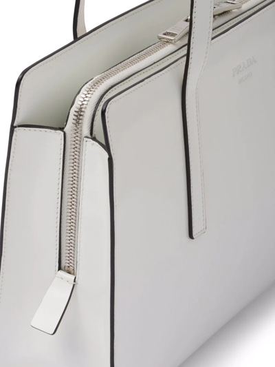 Prada Large Re-edition 1995 Leather Handbag In White