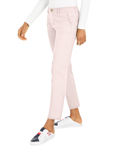 Shop Tommy Hilfiger Th Flex Cuffed Chino Straight-leg Pants, Created For Macy's In Ballerina Pink