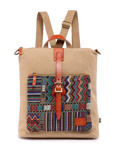 Shop Tsd Brand Four Season Convertible Canvas Backpack In Khaki