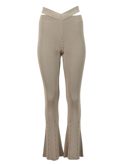 Shop Dion Lee Cross Rib Pant Sand And Military In Neutral