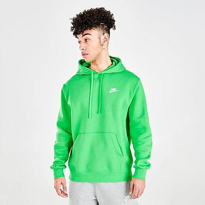 Shop Nike Sportswear Club Fleece Embroidered Hoodie In Light Green Spark/light Green Spark/white