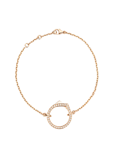 Shop Repossi Antifer' Diamond 18k Rose Gold Chain Bracelet